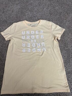 Under Armour light yellow Short Sleeve Logo Tee